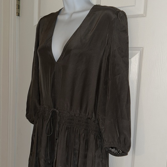 James Perse Silk Mid-Length Brown Dress Size 2 6 US๐ - Picture 4 of 8
